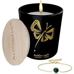 Pulsera Aurora Boreal ArtGosse Vela con joya decorada con cristales de Swarovski® • 2 mechas de cera vegetal perfumada manzana de amor • Caja de regalo con pulsera