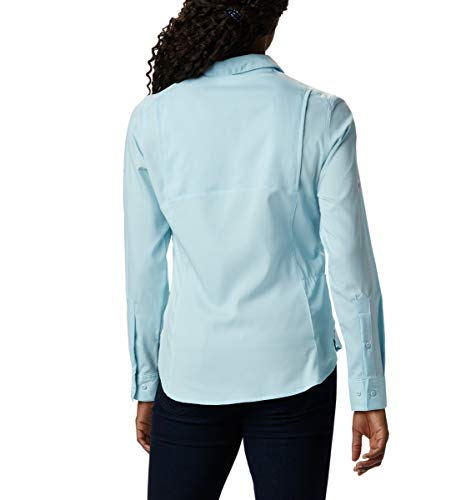 Columbia Women's Standard Silver Ridge Lite Long Sleeve Shirt, Spring Blue, Small #TOP4