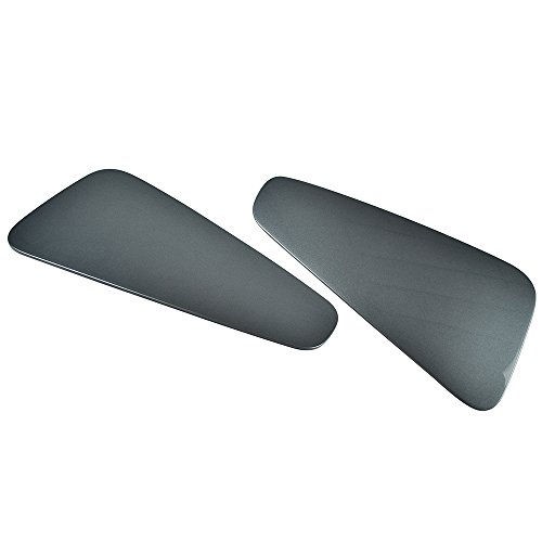 IKON MOTORSPORTS Side Window Louver Compatible with 2010-2014 Ford Mustang Coupe, GT350 Style ABS Plastic Painted #UJ Sterling Gray Rear Air Vent Scoop Shades Cover Blinds Trim