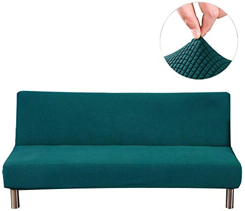 XIAMUSUMMER Moderno Funda Elástica Sofa Sin Brazos, Fundas de Sofá Sin Brazos Plegable, Funda Clic Clac Elastica Suave, Elástico, una Buena Decoración para Cambiar el Estilo de tu Hogar, Turquesa