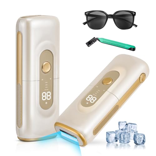 IPL   Eliminador de pelo láser con función de enfriamiento, 9 niveles de energía ajustables, para hombres y mujeres, piernas, axilas y cuerpo