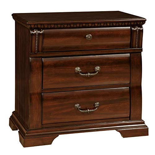 Furniture of America Tay Traditional Cherry Finish 3-Piece Bedroom Set Queen - Thumbnail 3