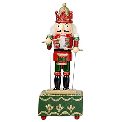 ZaH 12 Inch Christmas Ornament Nutcrackers Wooden Music Box Christmas Decorations Gifts Nutcrackers Puppets Drum