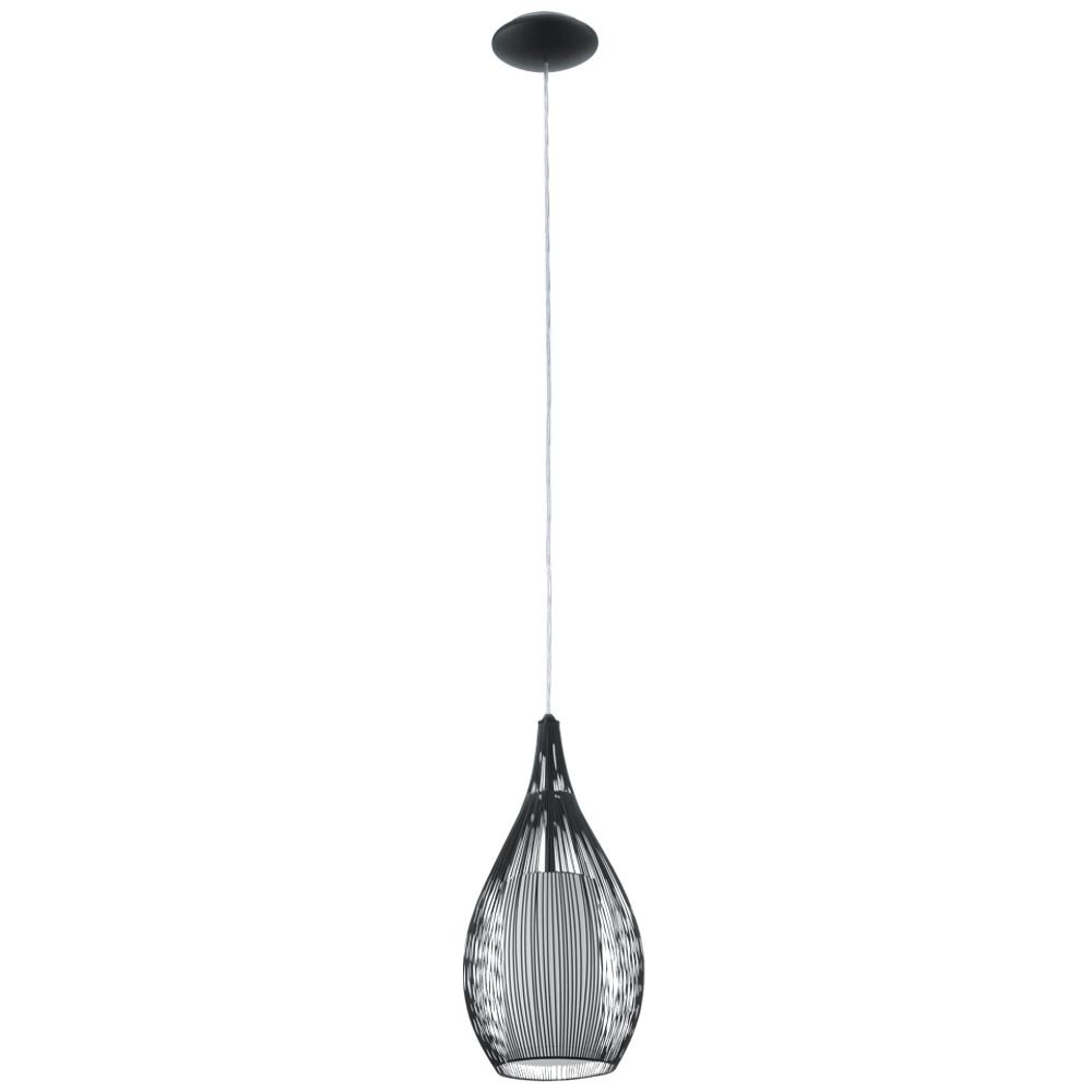 Eglo Metal & Glass 1 Light Ceiling Fitting in Black