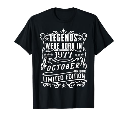 Birthday October 1977 Year Limited Edition Unique Legends T-Shirt