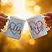 Palasarkaaa Heart Pattern Hubby and Wifey Coffee Mug Set of 2 for Mr & Mrs, Valentines Day Gifts for Women Wife Girlfriends Mom