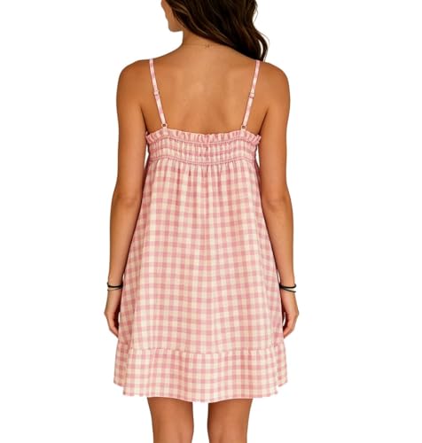 Image of Women Boho Floral Mini Cami Dress Spaghetti Strap Flowy Sling Dress Graphic Backless Summer Holiday Sundress