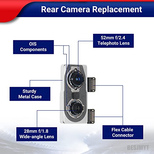 For Iphone X Main Rear Back Camera Replacement For Iphone 10 12Mp Lens New Parts With Wide Telephoto Lens Ois Hdr Photos 4K Video Flex Cable Fix Repair Assemble Tool Kit For Iphonex A1865 A1901 A1902 #TOP1