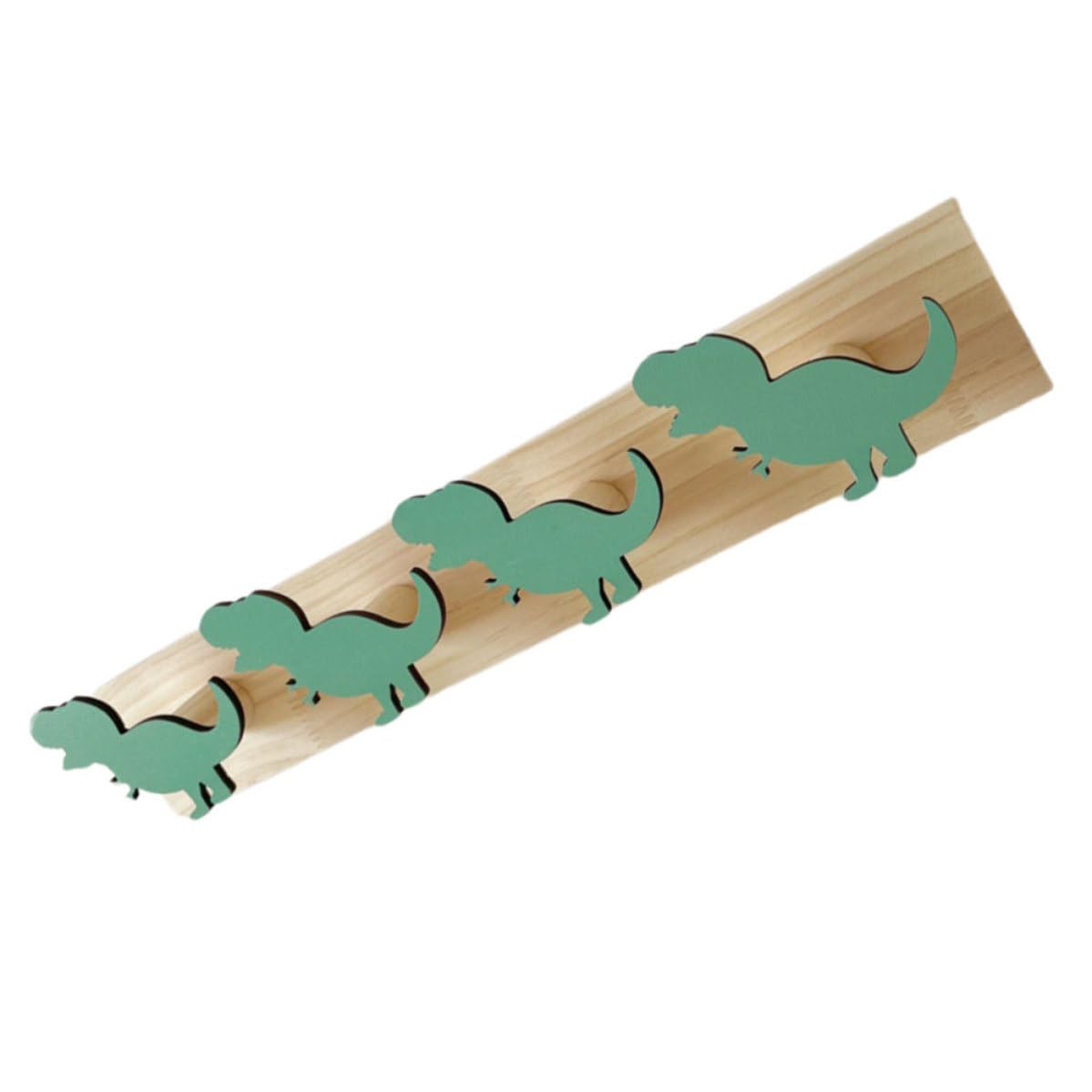 Perchero de pared con rebabas múltiples de madera verde para ropa