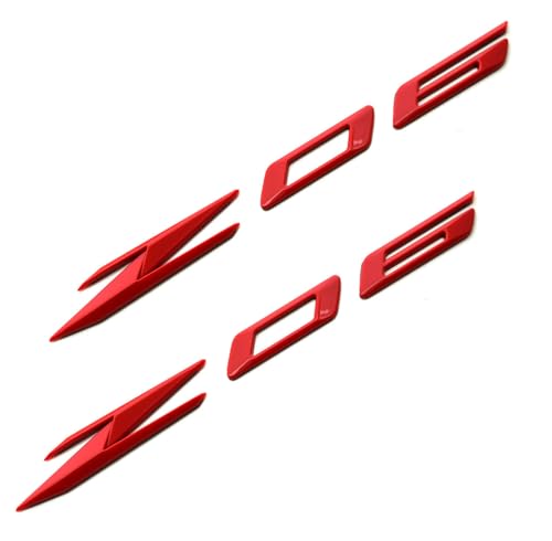 Image of 2Pcs Z06 Emblems 3D Badge Nameplate Letter Compatible with 2023-2024 C8 85623536 OEM Size (Red)
