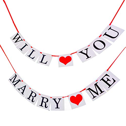 ZJCilected WILL YOU MARRY ME Wedding Party Banner Bunting Garland Decoration Photo Props
