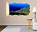 Produktbild 3D Wandtattoo Hawaii Küste Paradies blau Meer Tapete Wand Aufkleber Wanddurchbruch Deko Wandbild Wandsticker 11N2057, Wandbild Größe F:ca. 140cmx82cm