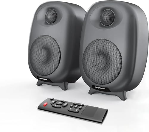 BESTISAN Bookshelf Speakers, 60 Watt Powered Studio Monitor Speaker with