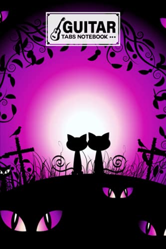 Guitar Tab Notebook: Halloween Cat Cover Guitar Tab Notebook, Music Paper Notebook, Blank Guitar Tab