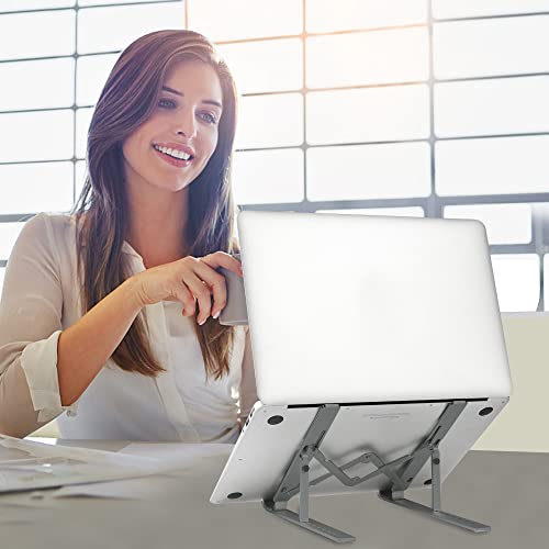 Yvnicll-Laptop-Stand-for-DeskAluminum-Laptop-Computer-Stand-Foldable-Adjustable-Portable-Desktop-Holder-Compatible-with-MacBook-Air-Pro-Dell-XPS-HP-Lenovo-More-10-156-LaptopsGray