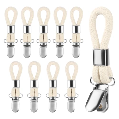 10 Stücke Handtuchklammern, Handtuchaufhänger mit Schlaufen, Handtuch Clips Zum Aufhängen, Handtuchclips, Handtuchklammer Eignen Sich Zum Von Häusern Schränken Und Badezimmern