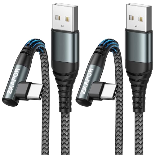 Ya en manzanajugosa.com: ZKAPOR Cable USB C [2Pack 2M], Cargador Tipo C Carga Rapida Nylon Trenzado 90 Grado Cable Tipo C para iPhone 15/15 Pro Max, Samsung Galaxy S23/S22/S21, Huawei P40/P30/P20, Google Pixel, Xperia -Gris