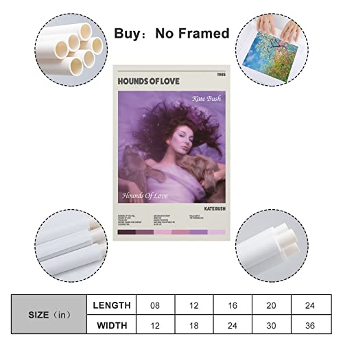 Xiaoma Kate Bush Poster Hounds Of Love 1985 Album Cover Poster Decorative Painting Canvas Wall Posters And Art Picture Print Modern Family Bedroom Decor Posters 12X18Inch(30X45Cm) #TOP1
