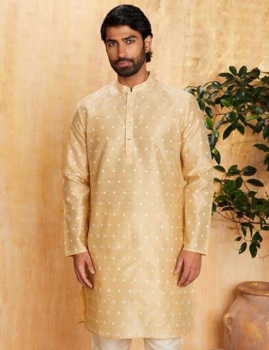 Image of Amazon Brand - Symbol Men's Cotton Blend Printed Kurta Pyjama Set