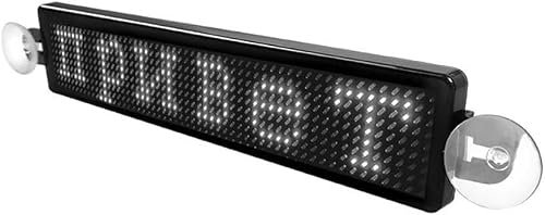 JvFbjLF Car LED Programmable Sign Moving Scrolling, Message Display Board Screen LED Scrolling Sign(White)
