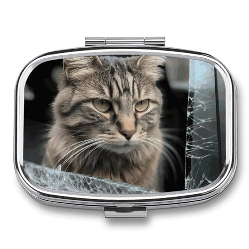 Cat Smashes Glass in Car Square �s���{�b�N�X 2�R���p�[�g�����g �����|�P�b�g �s���{�b�N�X �|�P�b�g�܂��͍��z�p �|�[�^�u�� �~�j ���s �� �^�u���b�g �r�^�~���z���_�[ �I�[�K�i�C�U�[ �s���P�[�X