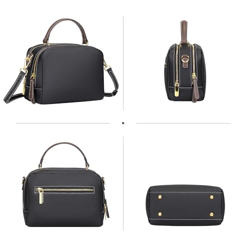 Over Earth Crossbody Purses for Women Genuine Leather Shoulder Bag Small Casual Top Handle handbag with Two Straps3