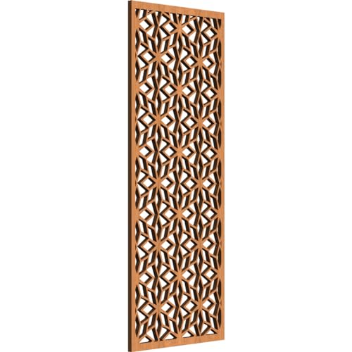 Image of 9 3 /8 inchW x 24 3 /8 inchH x 1 /4 inchT Lake Decorative Fretwork Wood Wall Panels, Cherry