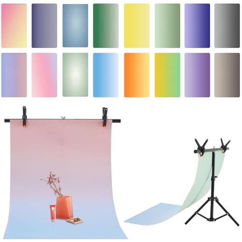 Papier de fond photo double-face premium avec support en T résistant à l'eau de 86x56cm