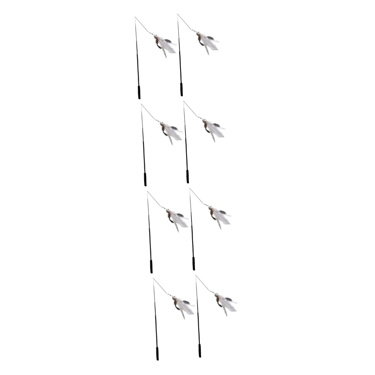 Happyyami 8pièces Canne à Télescopique pour Chats avec Plumes Jouet Interactif pour Chats Et Chatons pour Exercice Divertissement