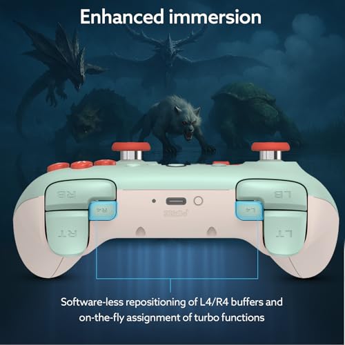 Image of 8Bitdo Ultimate 2C Wireless Controller for Windows PC and Android, with 1000 Hz Polling Rate, Hall Effect Joysticks and Triggers, and Remappable L4 /R4 Bumpers (Mint)
