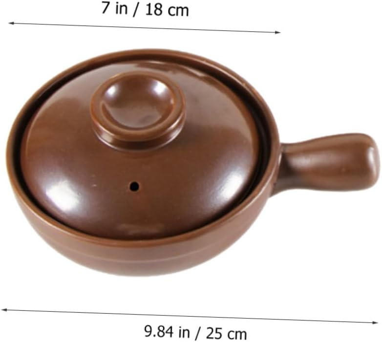 High Temperature Resistant Lithium Ceramic Casserole Pot with Double Ears for Braised Chicken Rice Soup and Bibimbap Cooking Smooth Non-stick Surface Kitchen Cookware for Household