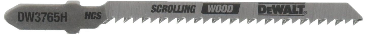 DEWALT DW3765H 3-Inch 12 TPI Trim/Coping HCS T-Shank Jig Saw Blade (5-Pack)