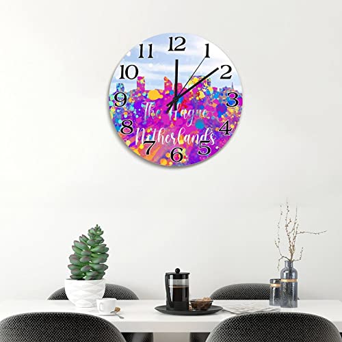 Horloge murale en bois 38 cm facile à installer pour salon