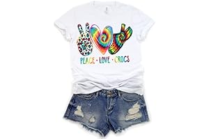 Peace Love Crocs Tee Tshirt Shirt Gift Mothers Day Funny Shoe Lovers...