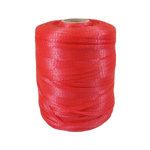 PAMPOLS Bobina de 1.000 metros para envasar y hacer sacos de Naranjas, Limones y cualquier Fruto Seco u Hortaliza | Malla de Polietileno flexible y resistente | Anchura máxima: 38cm | Color Rojo