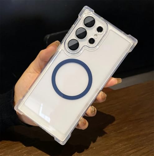 Coque Samsung S23 Plus antichoc avec anneau magnétique pour recharge sans fil bleu