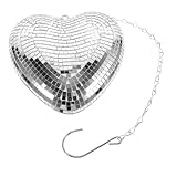 Bola de discoteca con forma de corazón colgante: se puede utilizar en fiestas de discoteca, fiestas de baile para adultos, bodas, fiestas de cumpleaños y más, decoración colgante de bola de discoteca