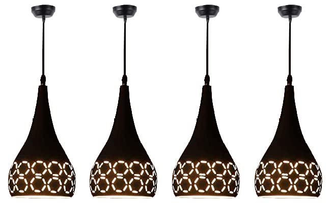 Keyplus Aluminium Cut Hanging Light Ceiling Pendant Lamp Black, Pack of 4 (B0CJCNBQXH) Amazon Price History, Amazon Price Tracker
