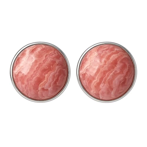 Boucles d'oreilles 925 Argent Sterling et pierres précieuses 8mm fait main