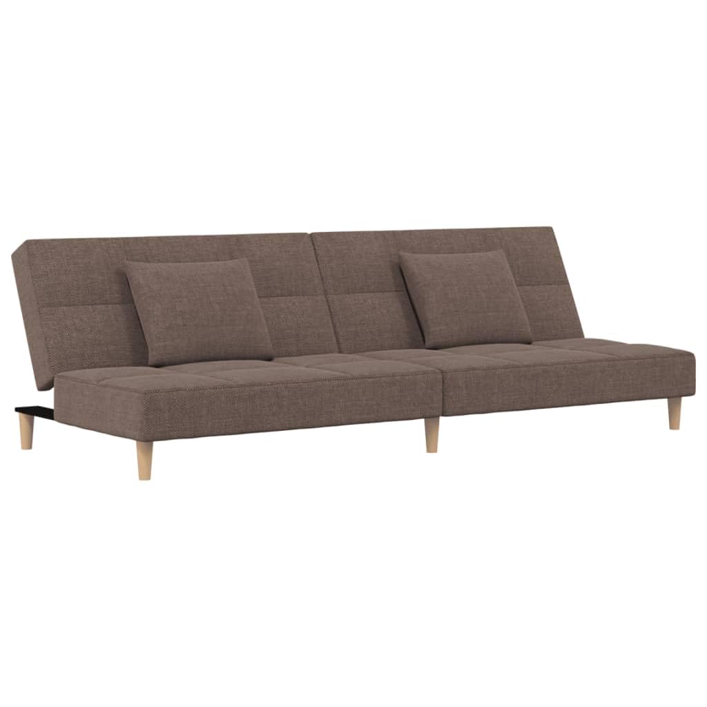 Sofá cama de 2 plazas con 2 almohadas, sofá plegable de tela gris