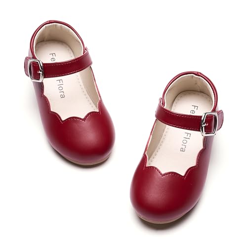 Image of Felix & Flora Toddler Flower Girl Dress Shoes - Baby Girl Ballet Mary Jane Flats for Party School Wedding