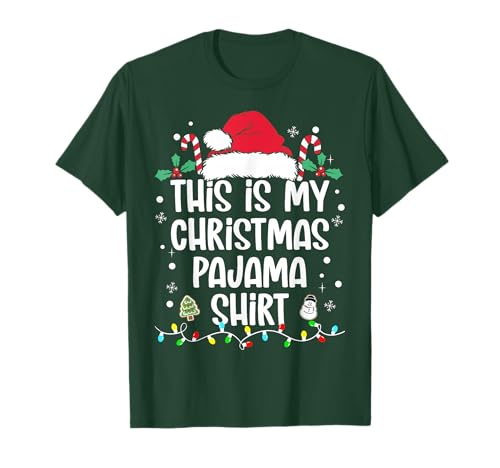 Chemise de Pyjama Amusante avec Inscription « This is My Christmas » pour Hommes, Femmes, Enfants T-Shirt
