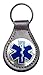 EMT, EMS, Cross of Life leather key fob or keychain Brown