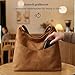 Imagen de JANSBEN Wildleder Handtasche Damen Groß Shopper Tasche Damen Schultertasche Suede Hobo Bag Umhängetasche für Freizeit