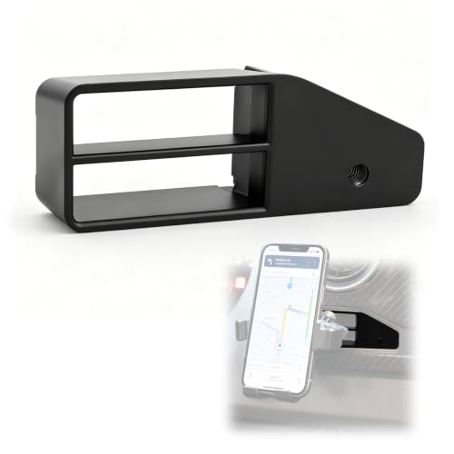 Center Dash Phone Mount Adapter Compatible with Mercedes Benz Sprinter 2019-2026 (with MBUX touchscreen) Mount Base for Vent Clip Phone Holders Replaces Shallow Storage Pocket (Drivers Side)