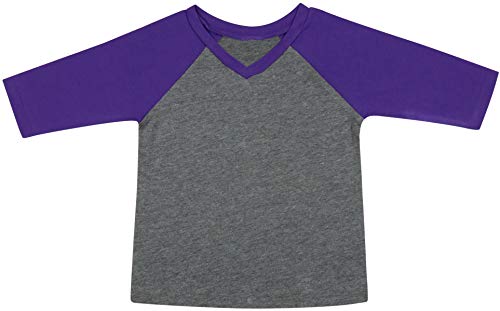 Image of ToBeInStyle Kids Boys Girls Cotton Jersey Contrast Raglan V-Neck Tee T-Shirts