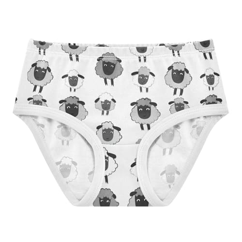 Joisal Cotton Girls Underwear Toddler Cute Black Gray Sheep White Cute Panties Girl Personalized Briefs Undies Kids 2t
