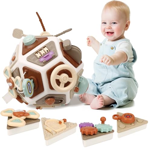 22-in-1 Baby Activity Cube,Montessori Sensory Toy Toddler 1-3, Kid Education Learning Activity Toys, Early Educational Birthday Gift for 1 2 Year Olds Boy Girl (Muticolor)