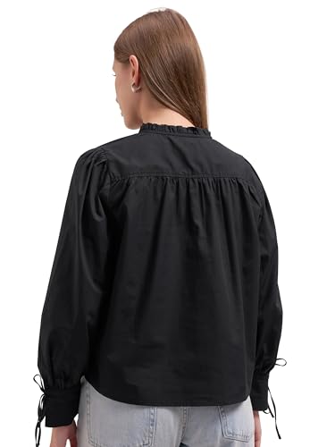 Image of Tokyo Talkies Women Tops for Woman|Women Oversized Fit Crop Top Shirt|Comfortable Premium Korean Button Down | Workwear Top for Office & Casual Outfit
