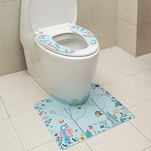 Universal Cute Toilet Seat Cushion Cover - Waterproof Adhesive Sticker Ring for Autumn and Winter Household Use